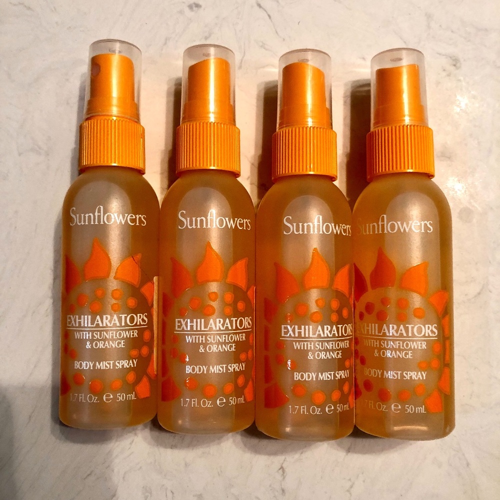 New Sunflower Exhilarators Body Mist Spray, 1.7 fl.oz. ---Qty=4 !